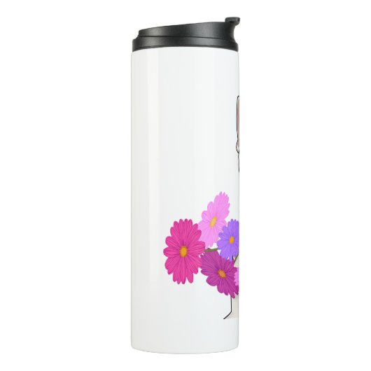 Rex De TV Terrier Rex met Bloemen Tumbler Thermosbeker (Gedraaid links)