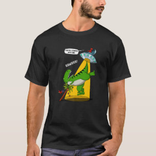 Rex Dinosaur Alien Abduction Funny UFO Aliens Kind T-shirt