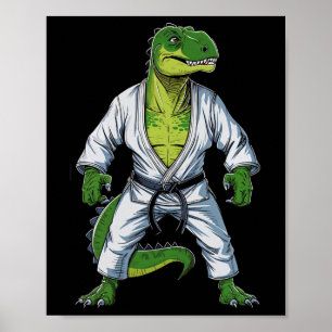 Rex Dinosaur Vechtkunst Martial Artist Jiu-jitsu Poster