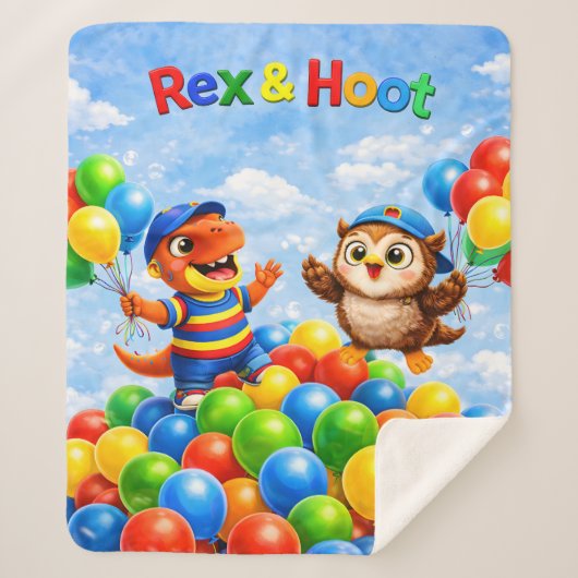 Rex en hoot balbak avontuur Sherpa Deken (Voorkant)