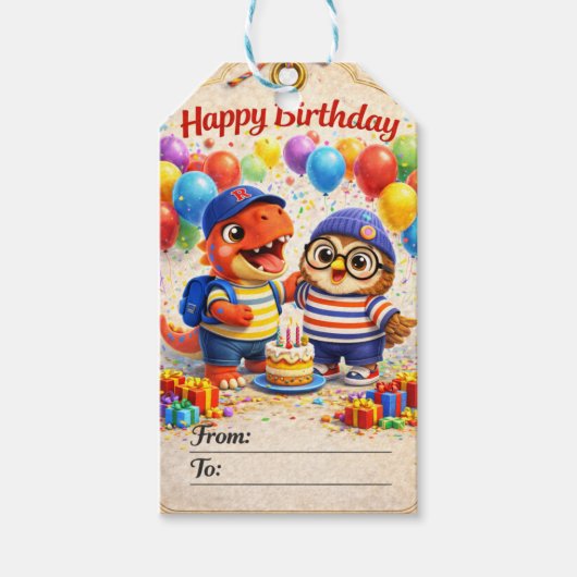 Rex en Hoot Cadeaulabel (Voorkant)