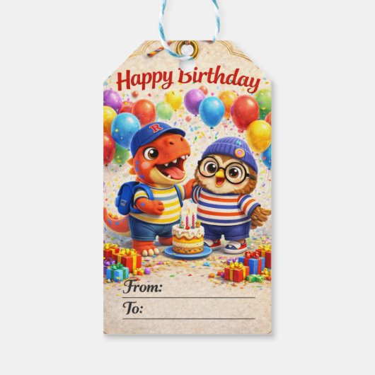 Rex en Hoot Cadeaulabel (Achterkant)
