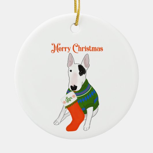 Rex en kousenhuis keramisch ornament (Voorkant)
