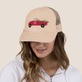 Rex en rode vrachtwagen hoed trucker pet (In situ)
