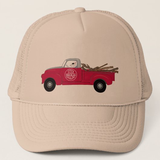 Rex en rode vrachtwagen hoed trucker pet (Voorkant)