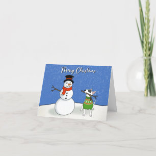 Rex en Snowman Merry-kerstkaart Feestdagen Kaart