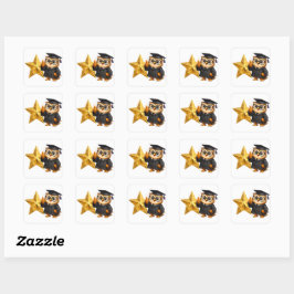 Rex en uil officiële goud ster beloningsstickers g vierkante sticker