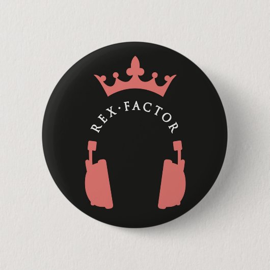 Rex Factor Logo Badge Ronde Button 5,7 Cm (Voorkant)