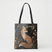 Rex Fox in Maneschijn Bosgrond Tote Bag (Voorkant)