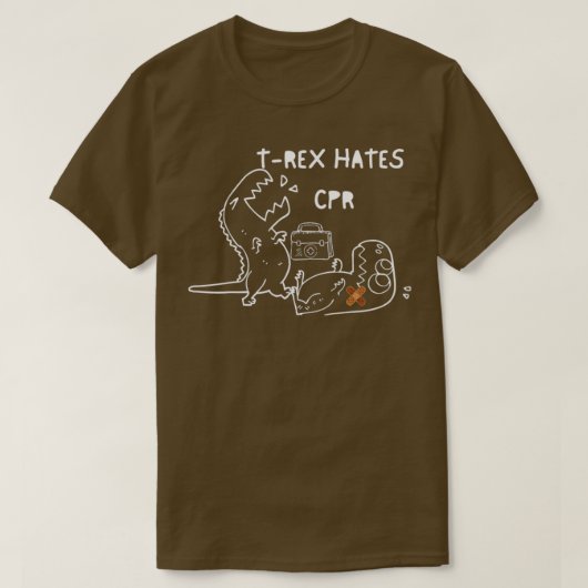 Rex Hates CPR Dinosaurs Funny Nurse T-shirt (Design voorkant)