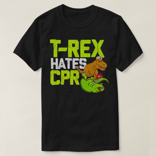 Rex Hates CPR Funny Doctor Nurse Dinosaur T-shirt (Design voorkant)