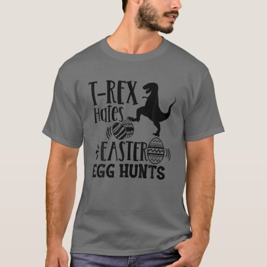 Rex Hates Egg Hunt Happy Easter Egg Bunny T-shirt (Voorkant)
