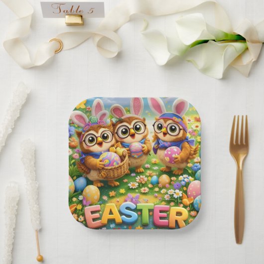 Rex Hoot Pasen feestbord Papieren Bordje (Huwelijk)