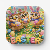 Rex Hoot Pasen feestbord Papieren Bordje (Voorkant)