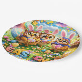 Rex hoot Pasen feestbord Papieren Bordje (Gekanteld)
