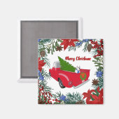 Rex in  Rode Vrachtwagenmagneet Magneet (Voorkant / Achterkant)