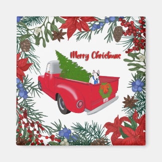 Rex in  Rode Vrachtwagenmagneet Magneet