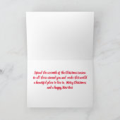 Rex-kerstkaart, kaarsen en poinsettia kaart (Binnen)