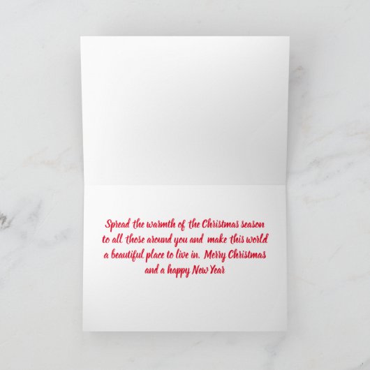 Rex-kerstkaart, kaarsen en poinsettia kaart (Binnen)