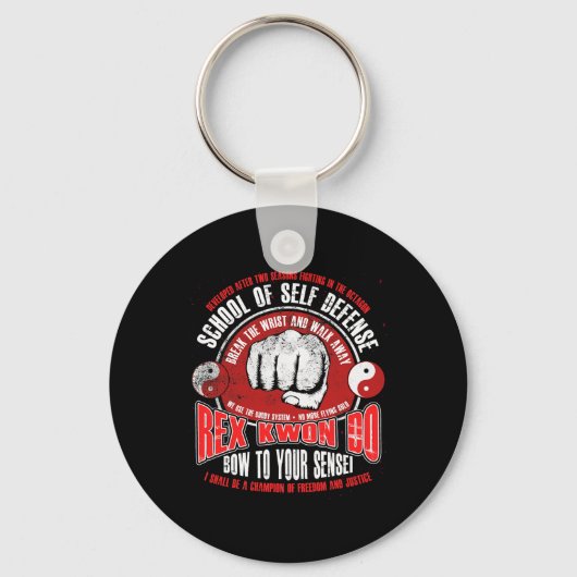 Rex Kwon Do Funny Karate Martial Arts Retro Sleutelhanger (Voorkant)