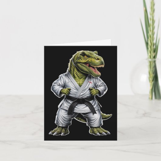 Rex Martial Arts Dinosaurus Karate Jiu-jitsu Ninja Kaart (Voorkant)