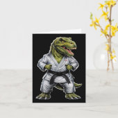 Rex Martial Arts Dinosaurus Karate Jiu-jitsu Ninja Kaart (Gele Bloem)