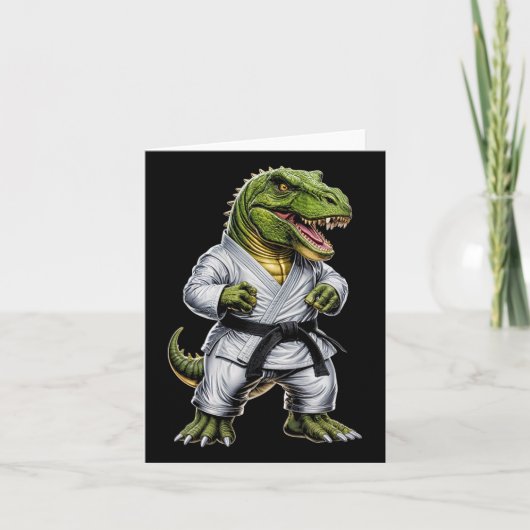 Rex Martial Arts Dinosaurus Karate Judo BJJ Fighte Kaart (Voorkant)