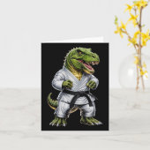 Rex Martial Arts Dinosaurus Karate Judo BJJ Fighte Kaart (Gele Bloem)