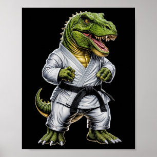 Rex Martial Arts Dinosaurus Karate Judo BJJ Fighte Poster
