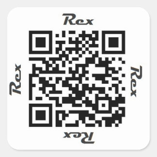 Rex QR Code Gepersonaliseerde NAAM Sticker