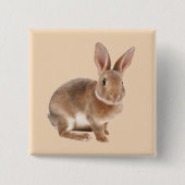 Rex Rabbit Vierkante Button 5,1 Cm (Voorkant)