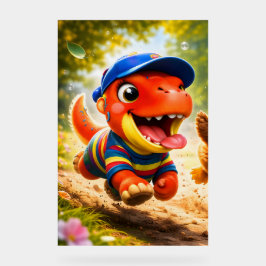 Rex, the dinosaur playtime fun vibrant vertical nu acryl bord