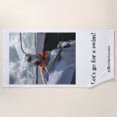 Rex The TV Terrier "Lets.go for a zwemm!" Bloemkab Strandlaken (Voorkant)