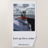 Rex The TV Terrier "Lets.go for a zwemm!" Bloemkab Strandlaken (Voorkant)