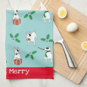 Rex the TV Terrier "Merry, Merry" Dish Towel Theedoek (Quarter Fold)