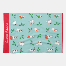 Rex the TV Terrier "Merry, Merry" Dish Towel Theedoek
