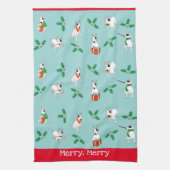 Rex the TV Terrier "Merry, Merry" Dish Towel Theedoek (Verticaal)