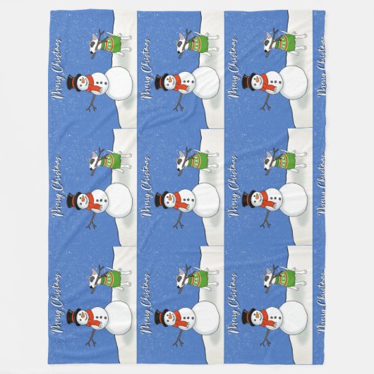 Rex the TV Terrier met kerstmis gooien Fleece Deken (Voorkant)