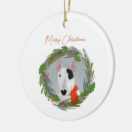 Rex the TV Terrier met kerstversiering Keramisch Ornament (Links)