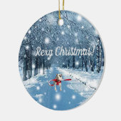 Rex the TV Terrier met kerstversiering Keramisch Ornament (Links)