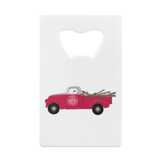 Rex the TV Terrier Red Truck Creditkaart Flessenopener (Achterkant)