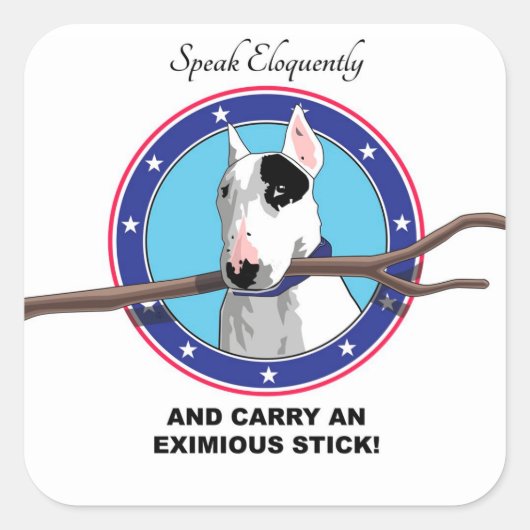 Rex The TV Terrier Spreek Eloquently Stickers (Voorkant)