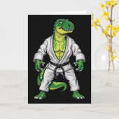 Rex Vechtkunst Dinosaurus Jiu-jitsu Bjj Karate Kaart (Gele Bloem)