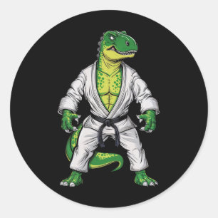 Rex Vechtkunst Dinosaurus Jiu-jitsu Bjj Karate  Ronde Sticker