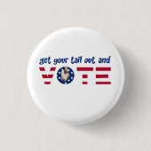Rex Vote pin (staart) Ronde Button 3,2 Cm (Voorkant)