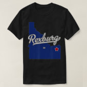 Rexburg Idaho ID Map T-shirt (Design voorkant)