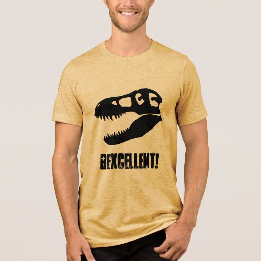 Rexcellent! T. rex dinosaurus schedel Tri-Blend Shirt (Voorkant)