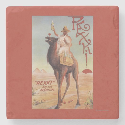 Rexki - koning van voor het eten liqueurs stenen onderzetter (Voorkant)