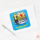Rexy de T-Rex - Persoonlijke Beste Bowling - Vierkante Sticker (Envelop)