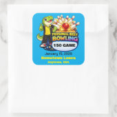 Rexy de T-Rex - Persoonlijke Beste Bowling - Vierkante Sticker (Tas)